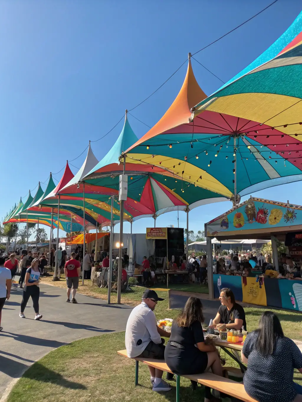 A dynamic image of an artist showcasing their work at the Montluçon Art Festival, highlighting the energy and excitement of the event.